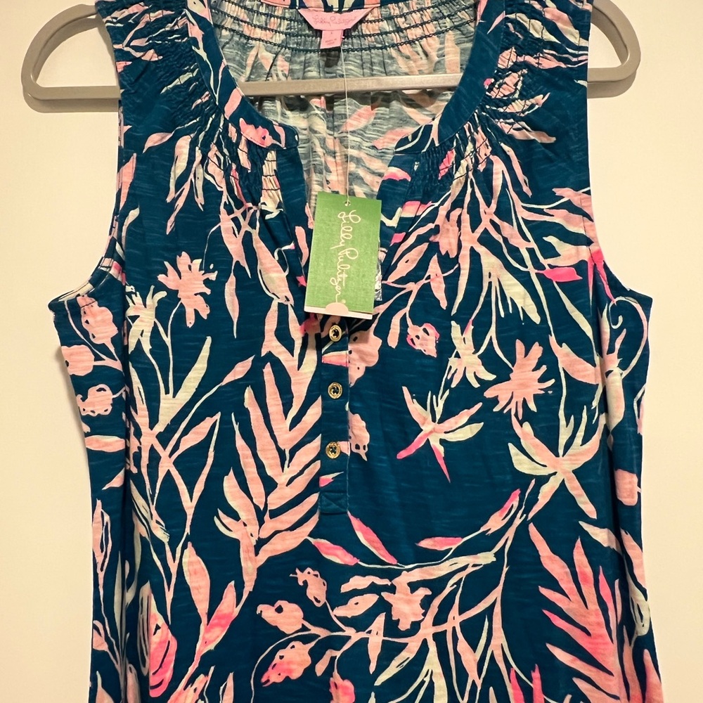 COPY - Lilly Pulitzer navy and Pink Patterned dress